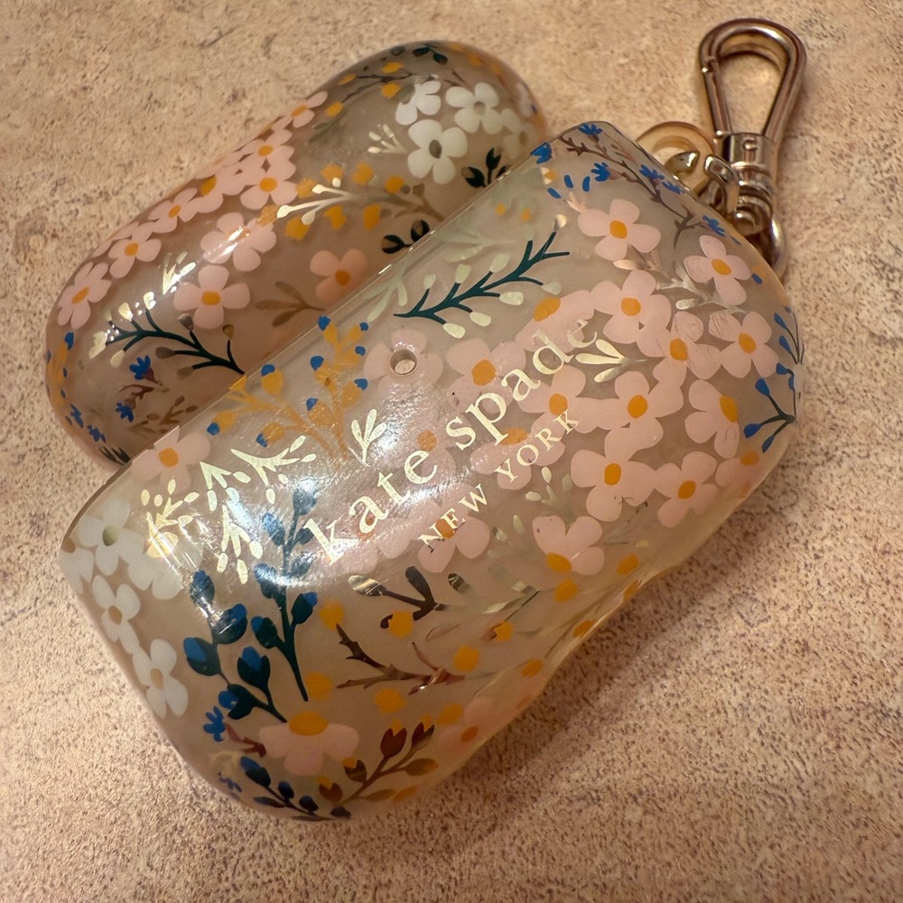 🌼🪻🌸Kate Spade Floral Print AirPods Pro Case w/ Keychain Accessory